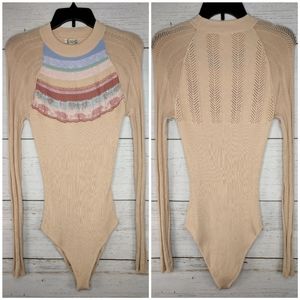 Free People Intimately Rib Knit Long Sleeve Bodysuit